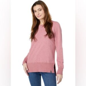 L.L. Bean Women’s Cozy Sweatshirt Split Hem  Dusty Rose Marled Size Large
